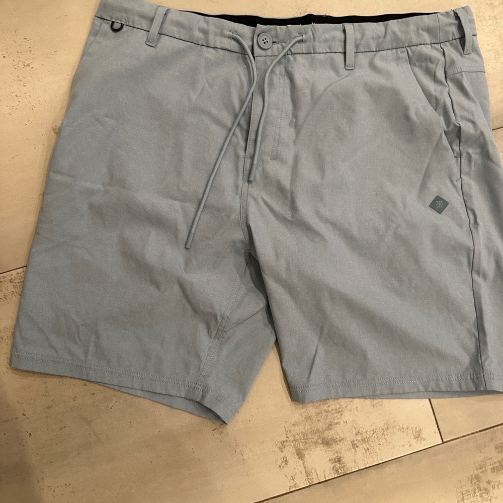 Roark Blue Flat Front Shorts Lightweight Casual 38 excellent cond
